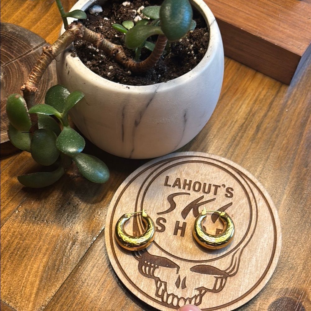 Thick Gold Hoop Earrings